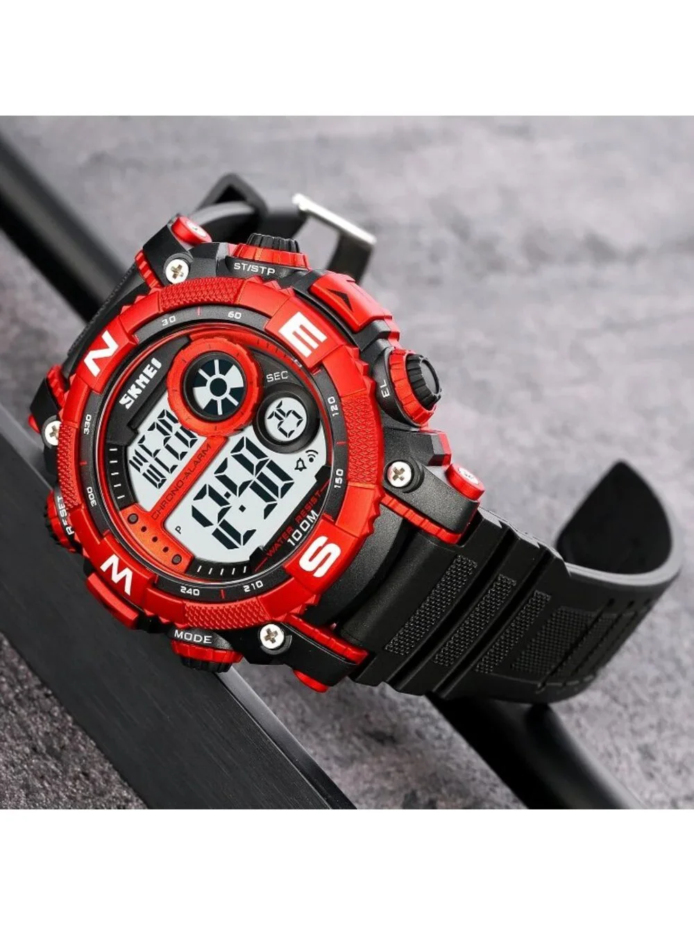 Mens Black Red Analog Quartz Electronic Military Multifunction LED Digital Watch
